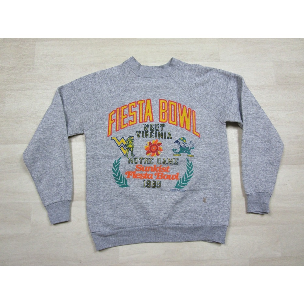 Vintage 80s West Virginia University Sweatshirt (M) Fiesta Bowl WVU Notre Dame